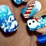 Unhas decoradas para o Natal – Bonecos e flocos de neve