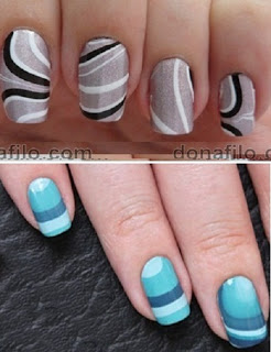 unhas marmorizadas listradas