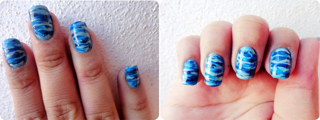 unhas marmorizadas listradas