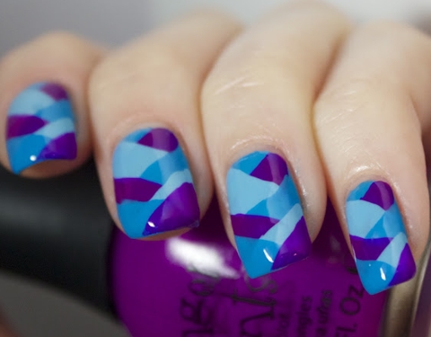 unhas trançadas coloridas