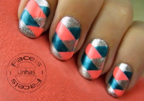unhas trançadas coloridas