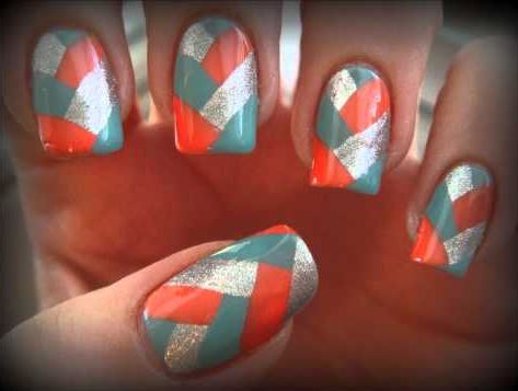 unhas trançadas coloridas