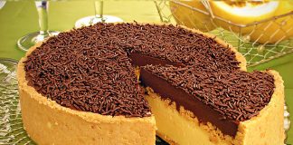 torta de maracujá com chocolate